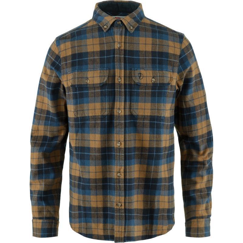 Singi Heavy Flannel Shirt - Mens - Dark Navy / Buckwheat Brown 1