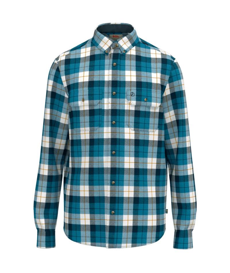 Singi Heavy Flannel Shirt - Mens - dawn blue / eggshell 1
