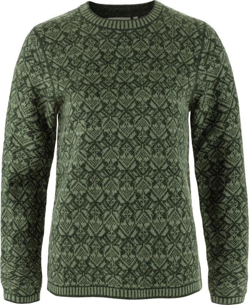 Snow Round Neck Sweater - Womens - deep forest 1