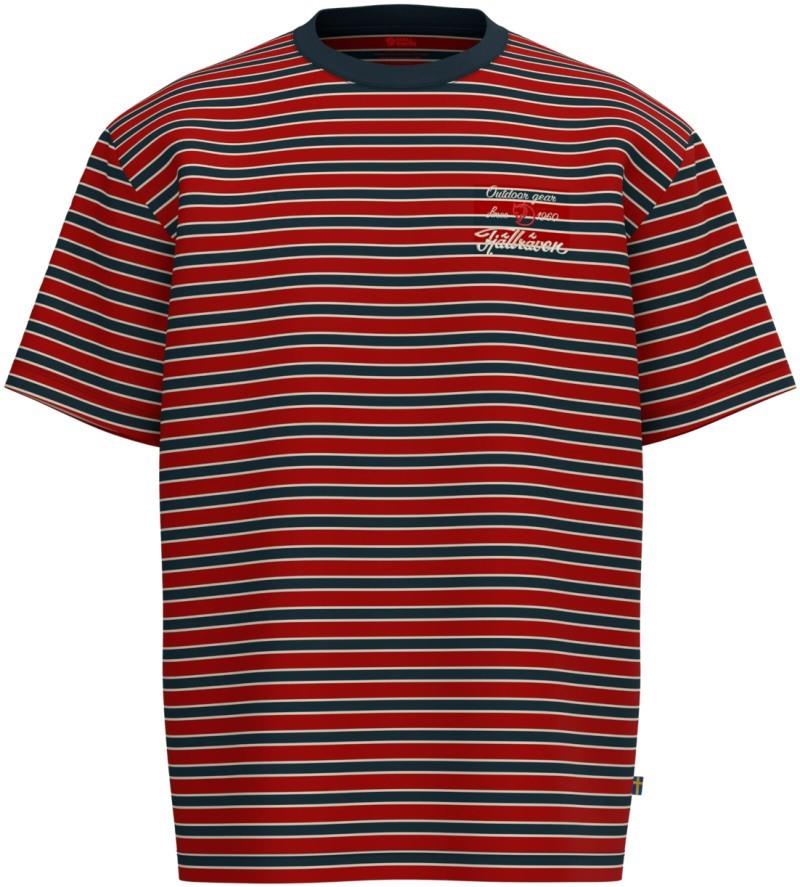 Vardag Striped T-Shirt - Mens - deep red / dark navy 1