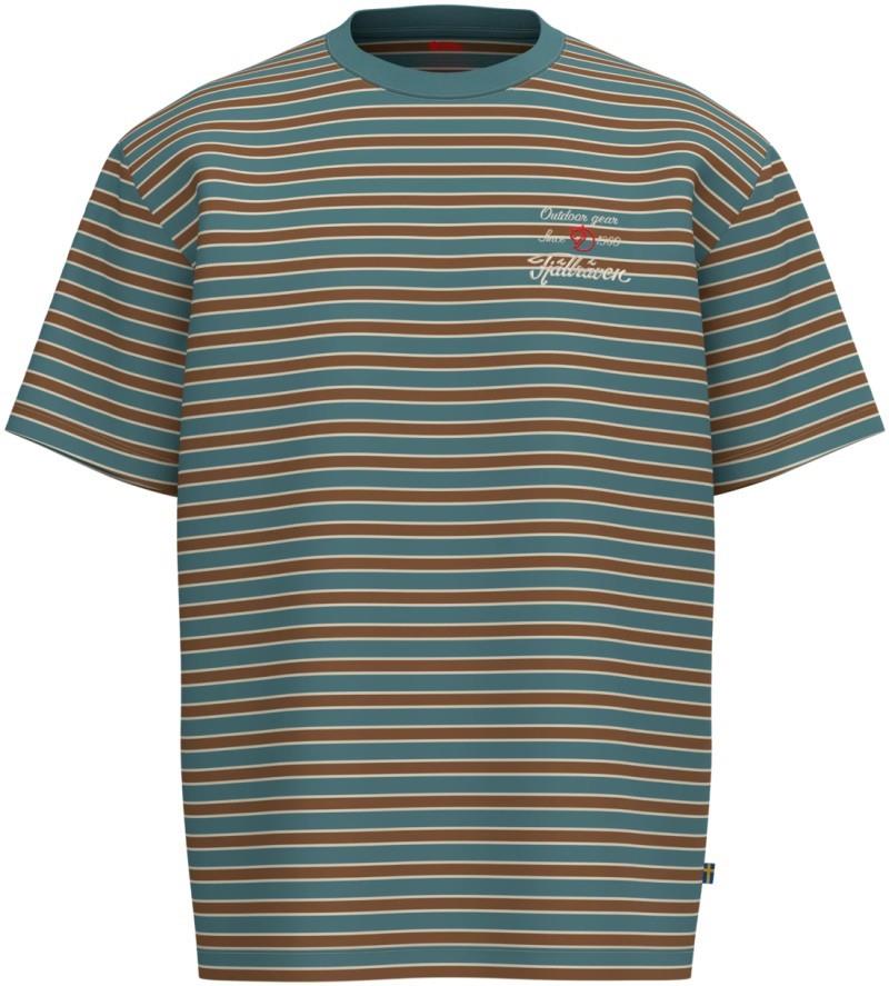 Vardag Striped T-Shirt - Mens - wood brown / nimbus blue 1