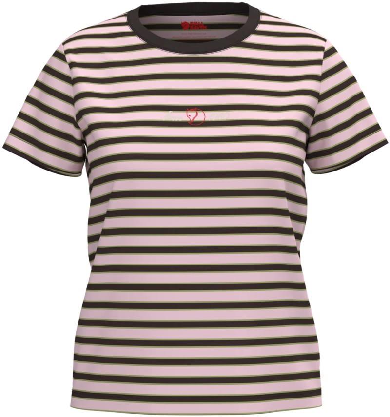 Vardag Striped T-Shirt - Womens - new dawn pink / black oak 1