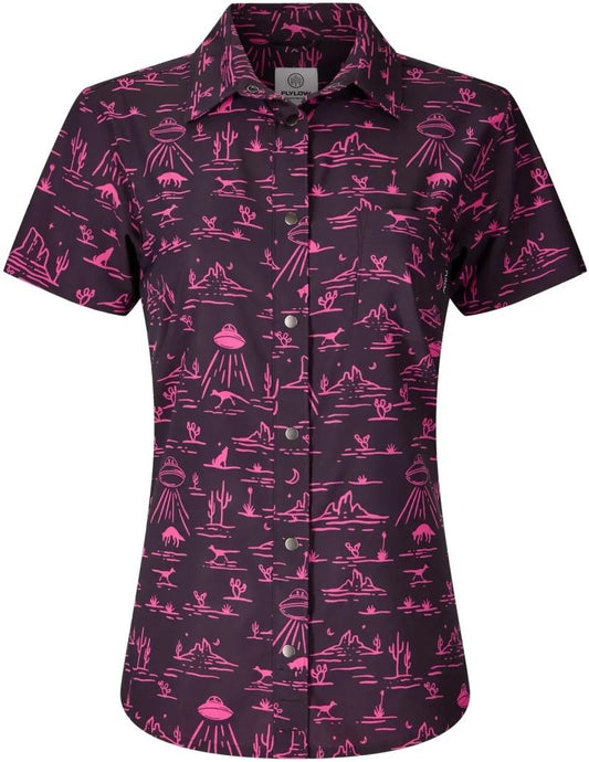 Anderson Shirt - Womens - black / dragonfruit ufo 1