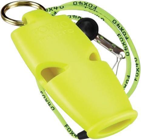 Micro Pealess Whistle with Lanyard - Neon Yellow 1