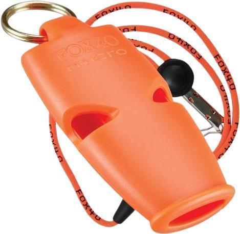Micro Pealess Whistle with Lanyard - Orange 1