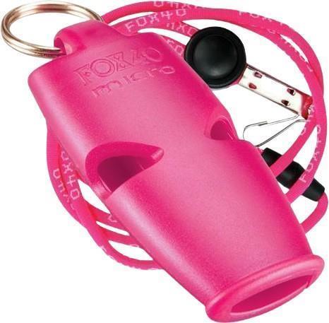 Micro Pealess Whistle with Lanyard - Pink 1