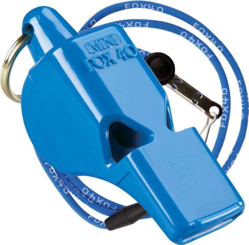 Mini Pealess Whistle with Lanyard - blue 1