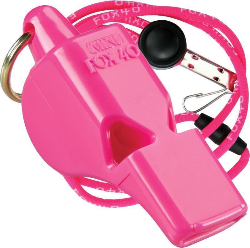 Mini Pealess Whistle with Lanyard - pink 1