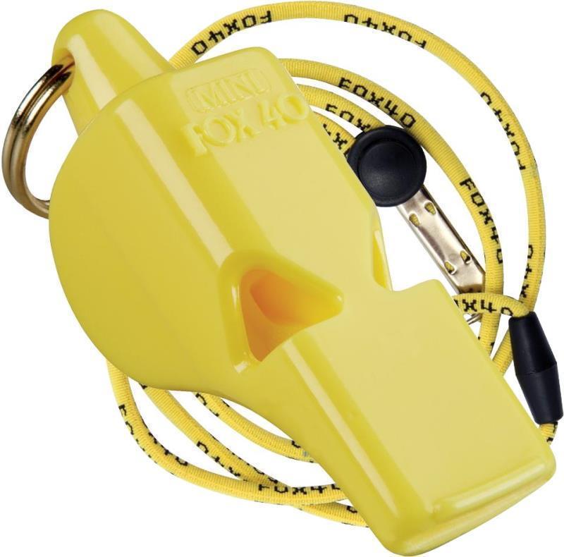 Mini Pealess Whistle with Lanyard - yellow 1