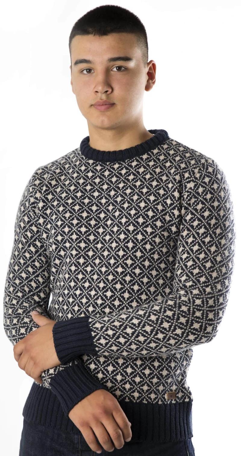 Bjorn Sweater, 100% Merino - Mens - Midnight Blue 2