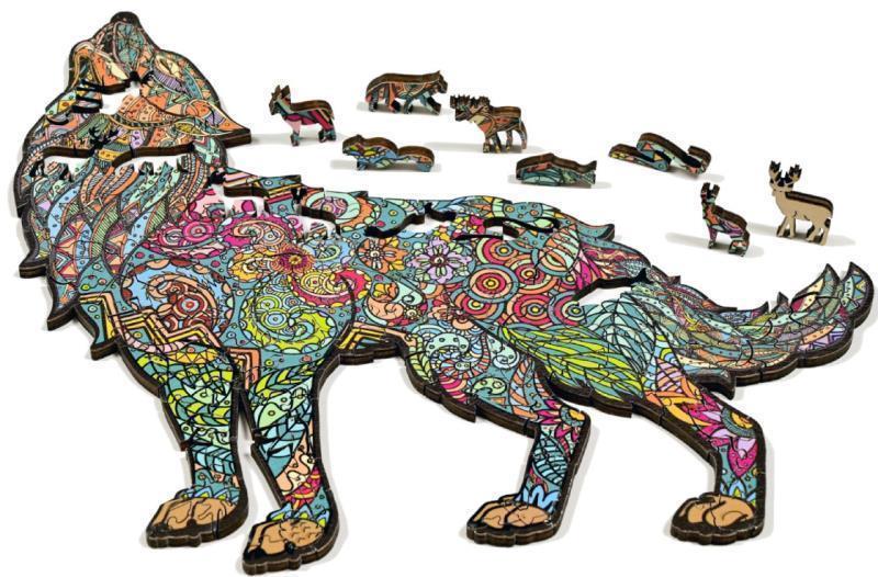 Outside / Inside - Wood Puzzle - Wolf 1