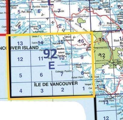 TOPO MAP PAPER 1:50,000 - 92e 1