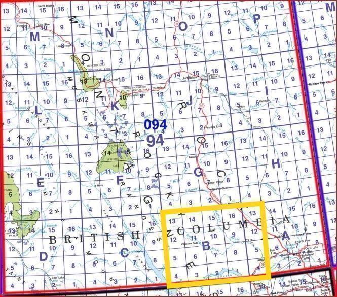TOPO MAP PAPER 1:50,000 - 94b 1