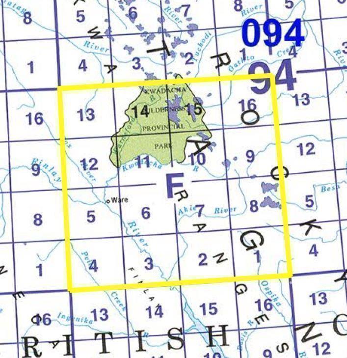 TOPO MAP PAPER 1:50,000 - 94f 1
