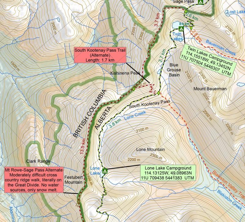 The Great Divide Trail - Section E3: Mary Schaffer Campground to Jasper - Synthetic - not applicable 1