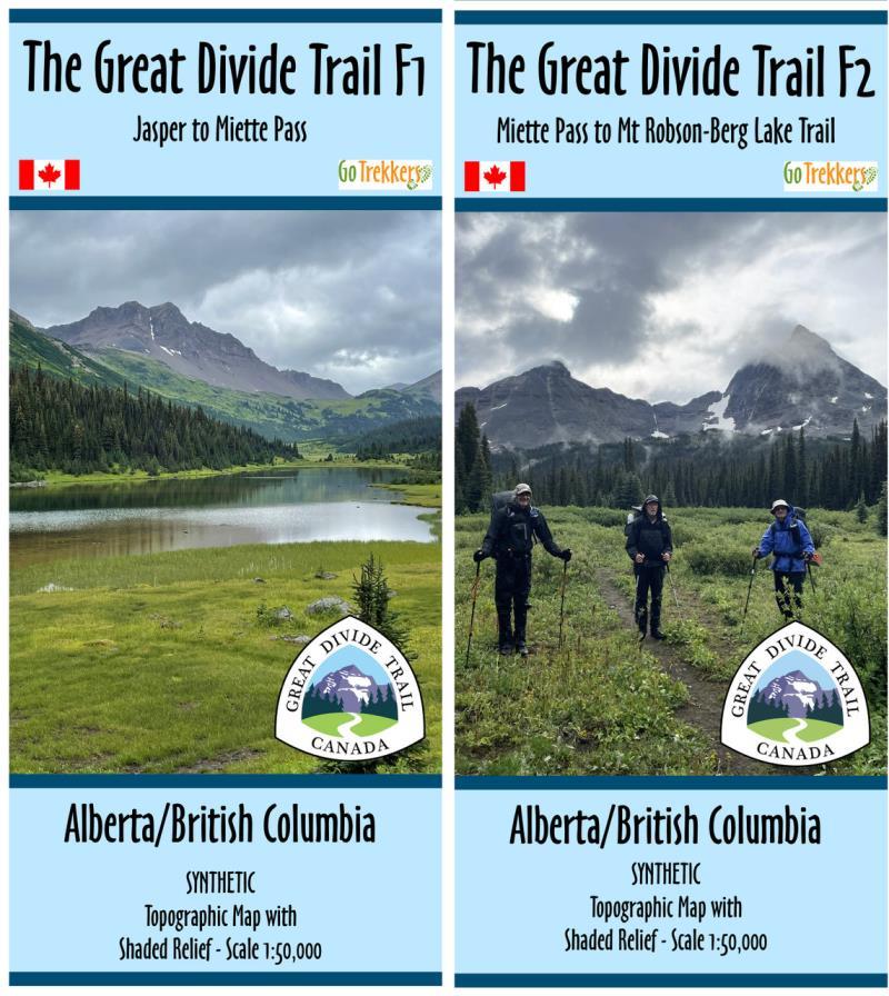 The Great Divide Trail - Section F: Jasper to Mt Robson -Berg Lake Trail - 2 Maps - Synthetic - Not Applicable 1