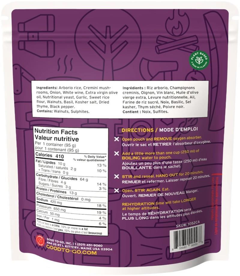 Mushroom Risotto - Single Serve - not applicable 1