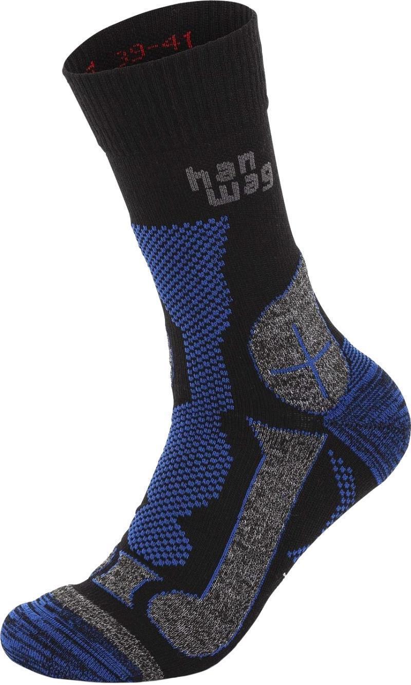 Trek Merino Socks - Black / Royal Blue 1