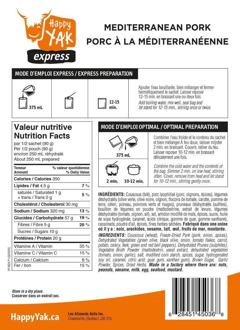 Mediterranean Pork - 1 Portion - Not Applicable 2
