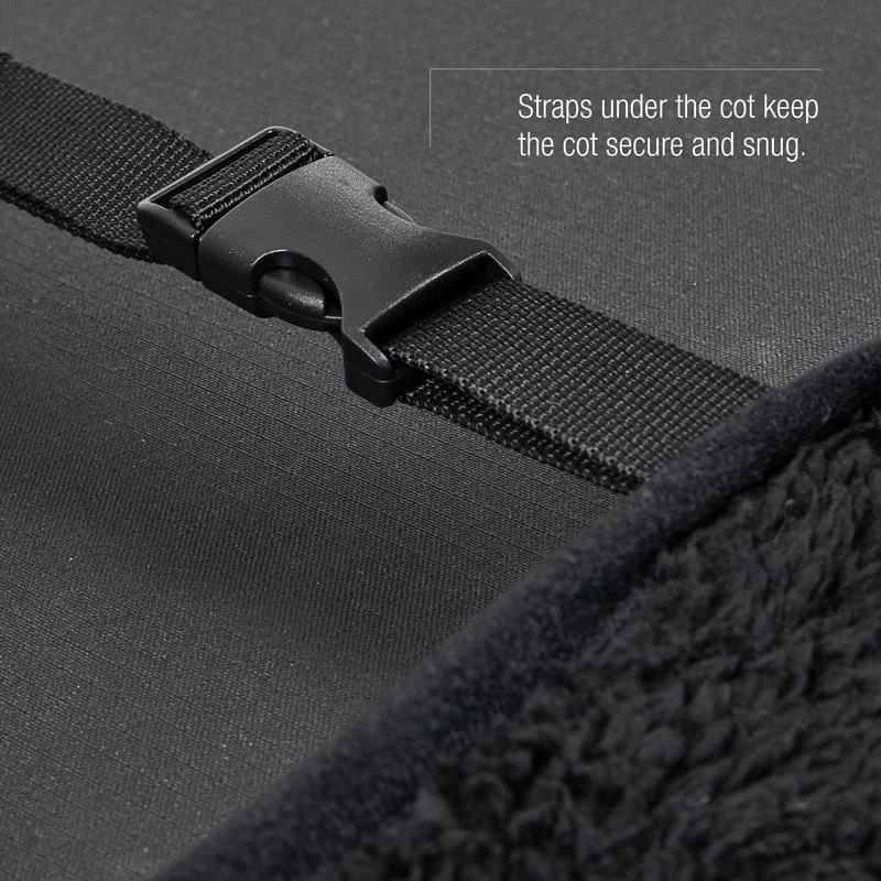 Fleece Insulated Dog Cot Cover M - Black 4