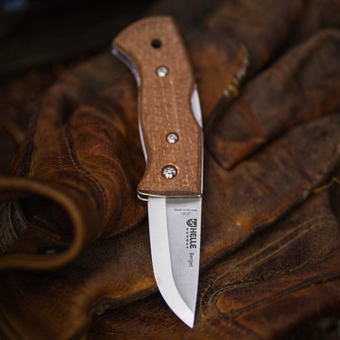 Berget 12C27 Knife - mustard jute micarta 1