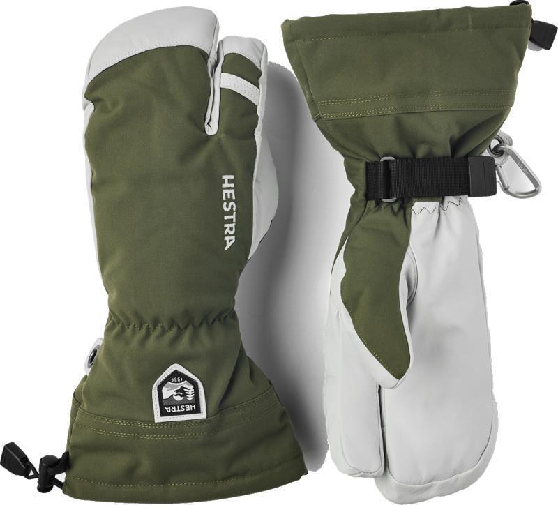 Army Leather Heli Ski 3-Finger - Olive 1