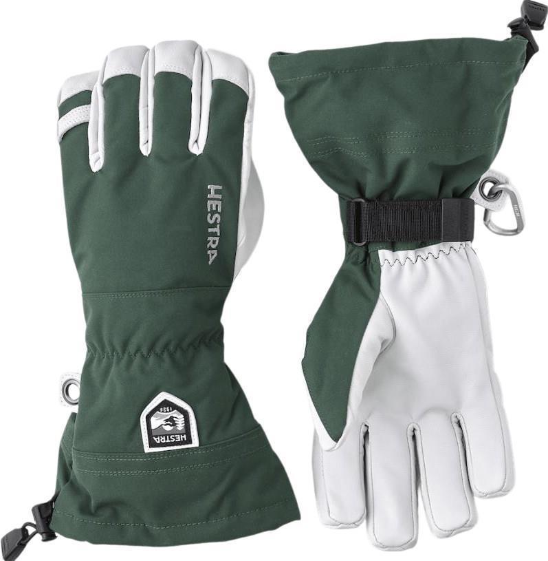 Army Leather Heli Ski Gloves - Bottle Green 1