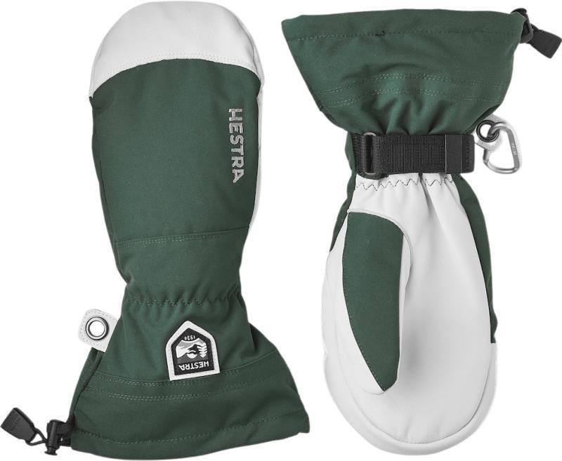 Army Leather Heli Ski Mitts - Bottle Green 1
