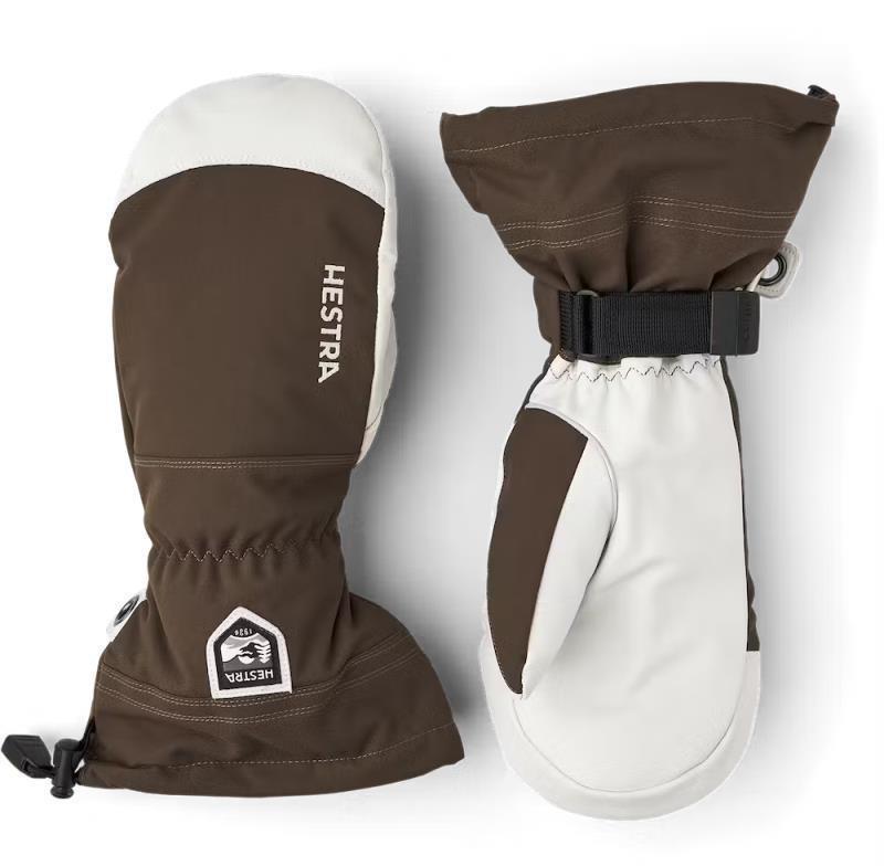 Army Leather Heli Ski Mitts - Espresso 1