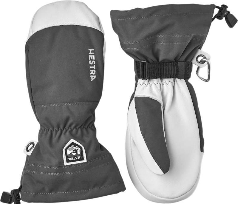 Army Leather Heli Ski Mitts - Grey 1