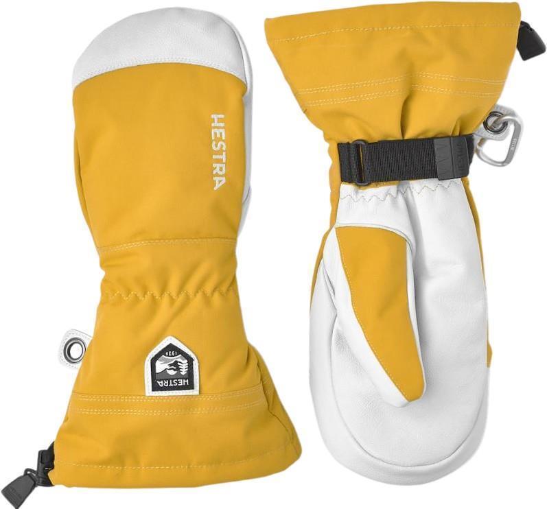 Army Leather Heli Ski Mitts - Mustard 1