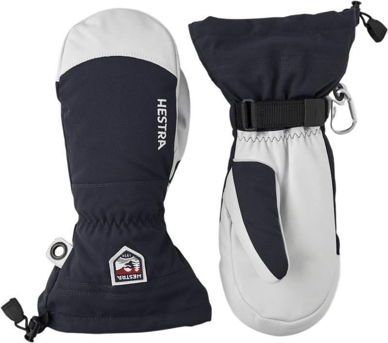Army Leather Heli Ski Mitts - Navy 1