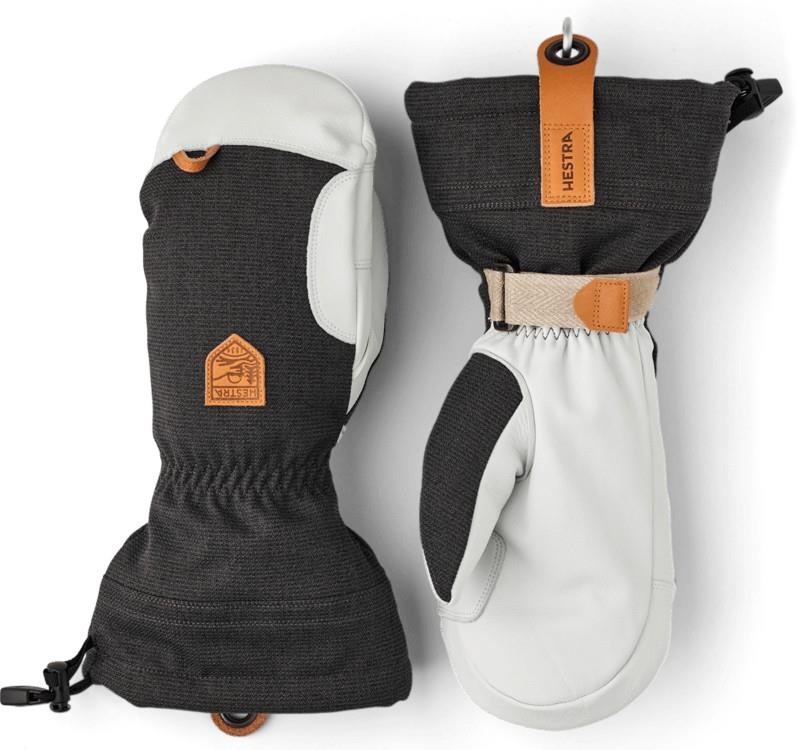 Army Leather Patrol Gauntlet Mitts - charcoal 1