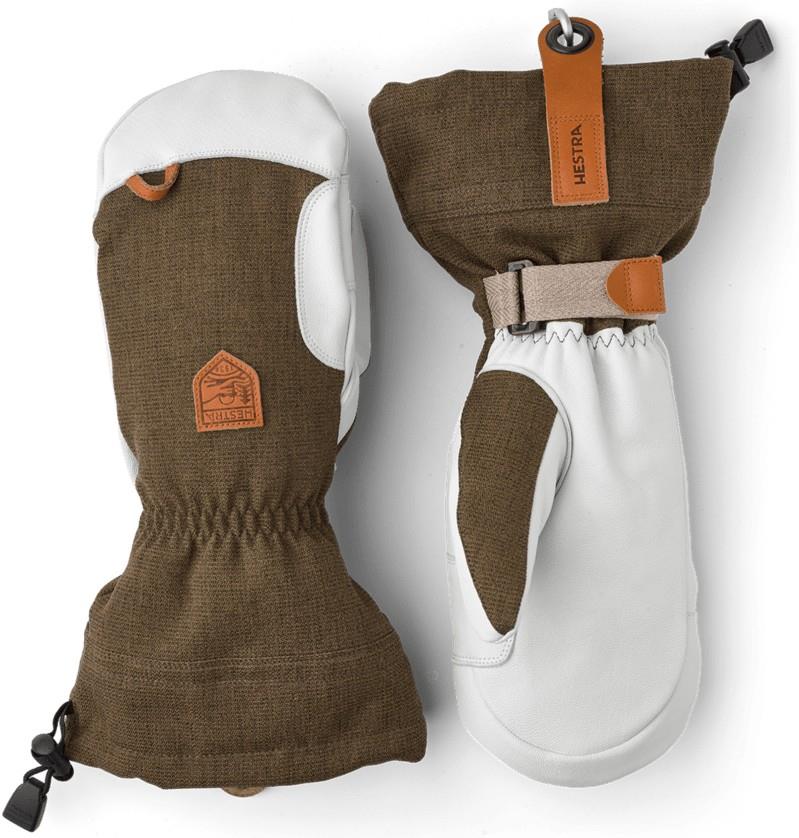 Army Leather Patrol Gauntlet Mitts - olive 1