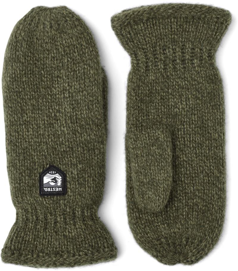 Basic Wool Mitts - olive 1