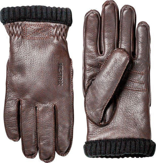 Deerskin Primaloft Rib Gloves - Mens - dark brown 1