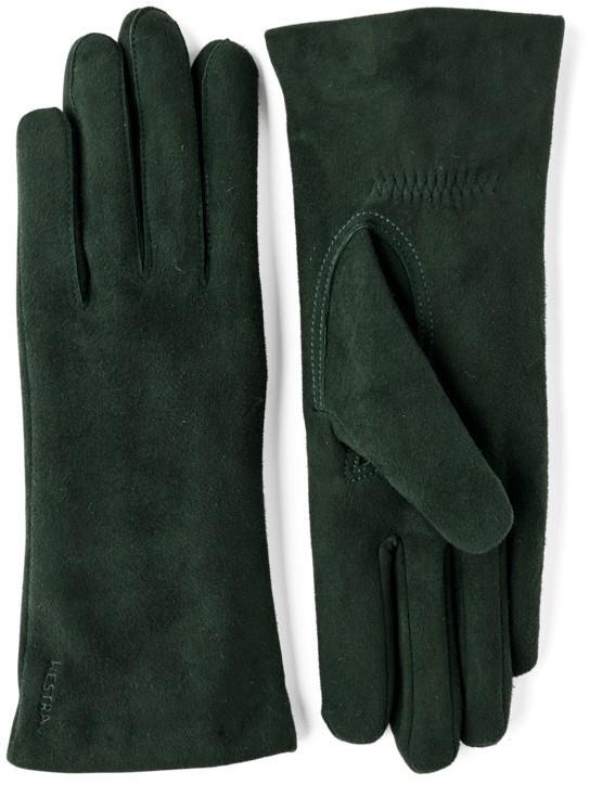 Elisabeth Suede Gloves - Womens - dark forest 1