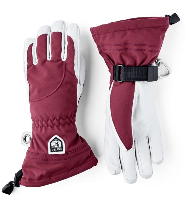 Heli Gloves - Womens - bordeaux / off white 1