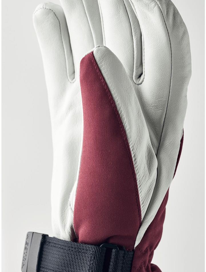 Heli Gloves - Womens - bordeaux / off white 1