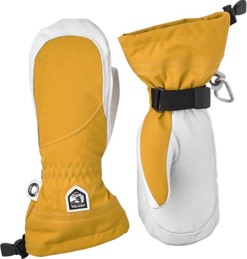 Heli Ski Mitts - Womens - Mustard / Off White 1