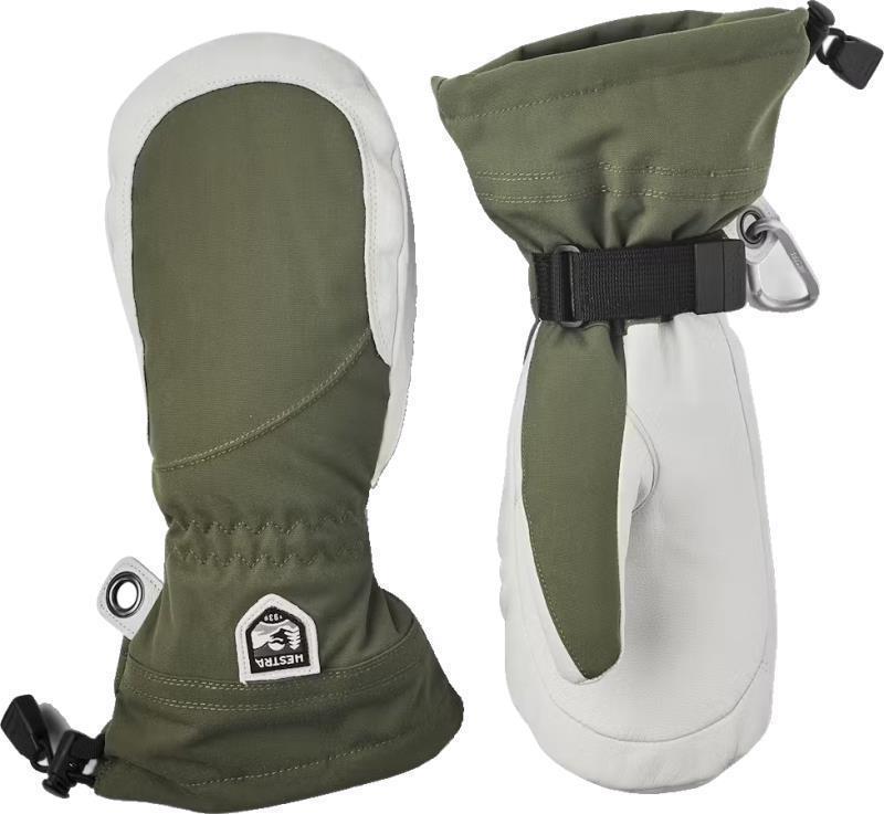 Heli Ski Mitts - Womens - Olive / Off White 1