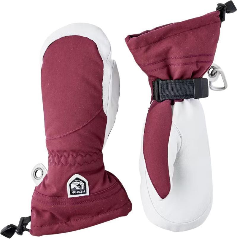 Heli Ski Mitts - Womens - bordeaux / off white 1