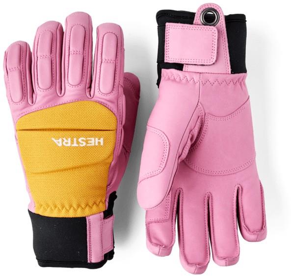 Vertical Cut Freeride 3-Finger Gloves - cerise / mustard 1