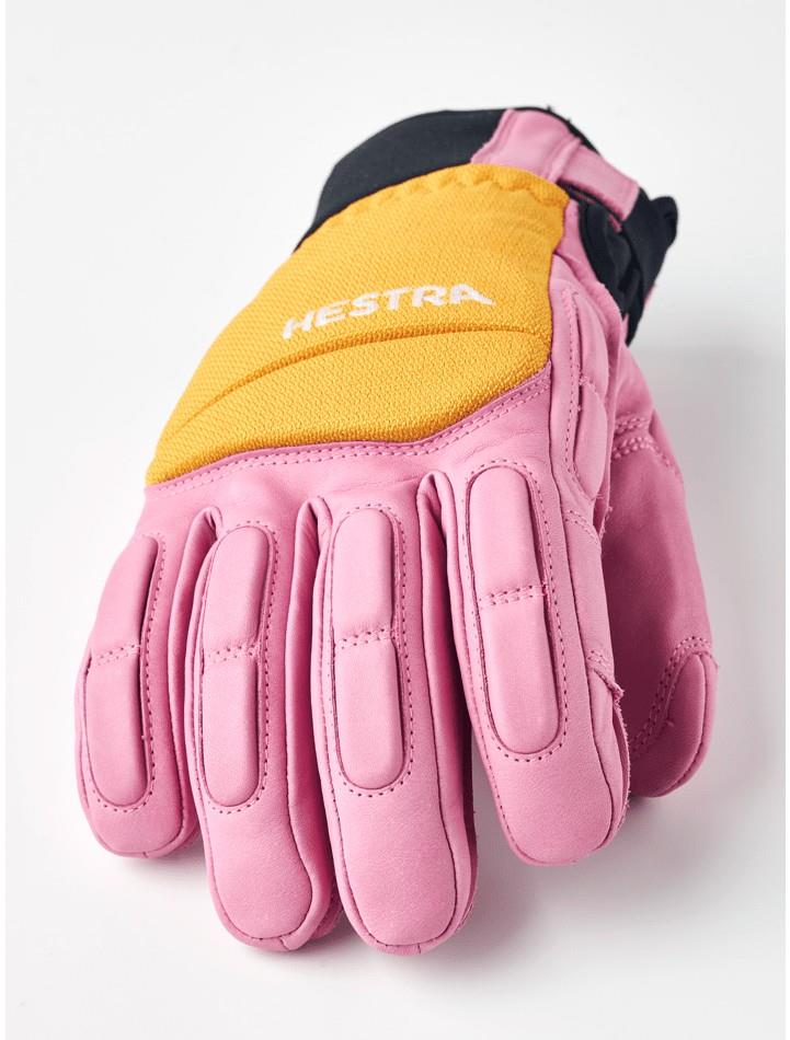 Vertical Cut Freeride 3-Finger Gloves - cerise / mustard 1