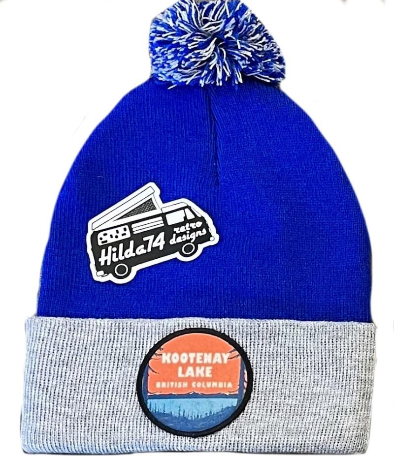 Kootenay Lake Toque with Patch - blue / gray 1