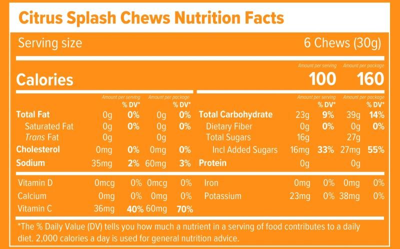 Energy Chews - Organic - citrus splash 1