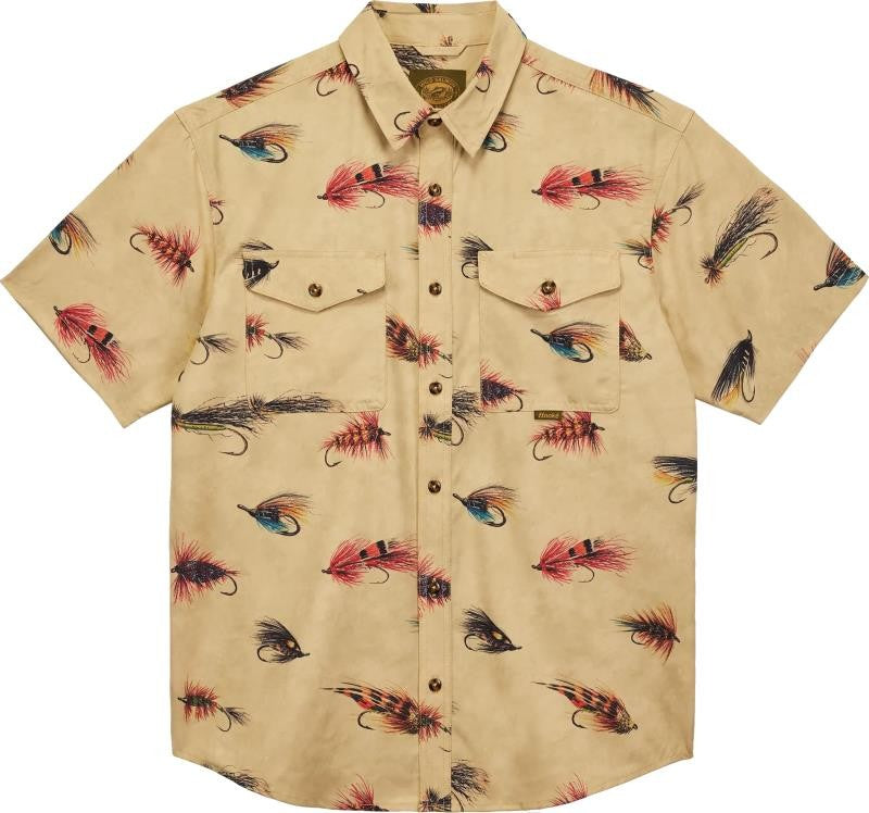 Atlantic Salmon Flies SS Shirt - Mens - oatmeal 1