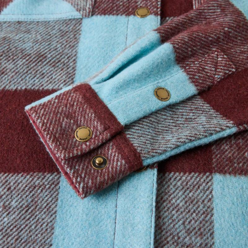 Canadian Overshirt - Womens - pale blue / burgundy 1