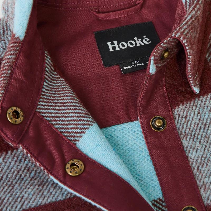Canadian Overshirt - Womens - pale blue / burgundy 1