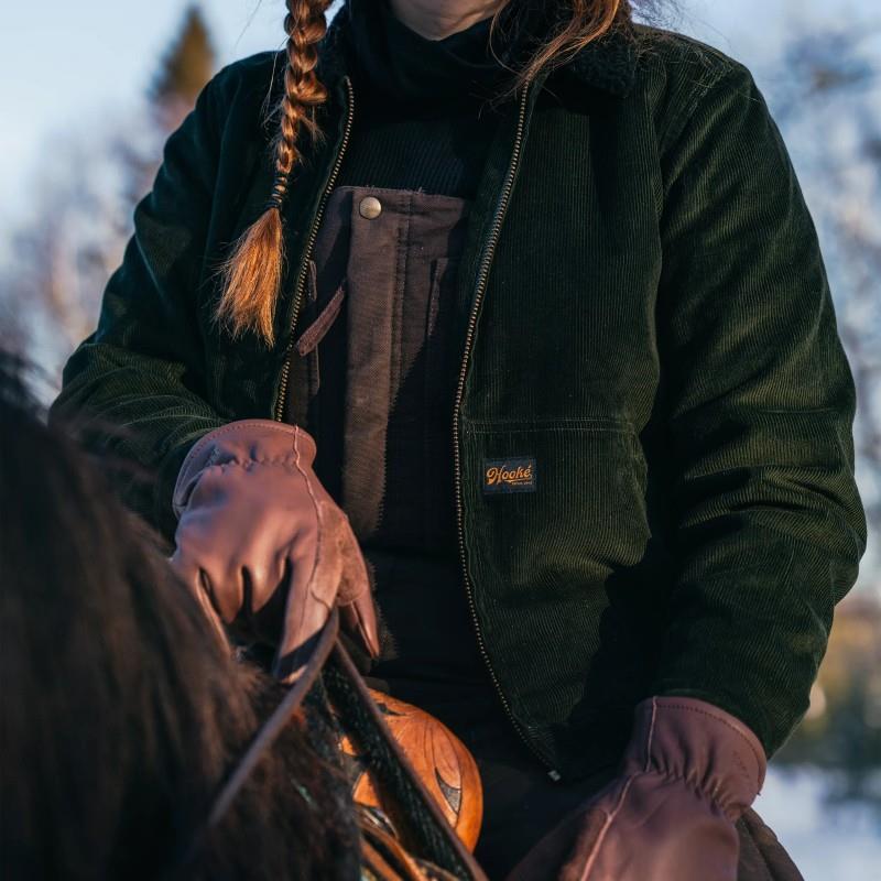 Corduroy Pile Work Jacket - Womens - dark green 1